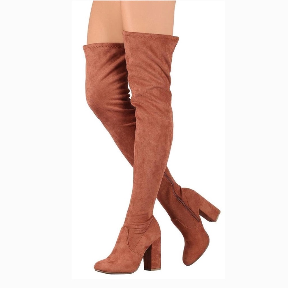 ✨2xHP✨ Gorgeous Chunky Heeled Over-The-Knee Boots - Picture 5 of 8